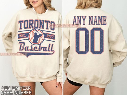 Discover Personalized Toronto Baseball sweatshirt, Toronto baseball Crewneck, Toronto baseball shirt, Custom Baseball, Baseball Number Tee