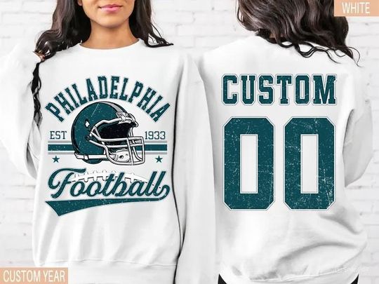 Discover Philadelphia Football Double Sided Sweatshirt, Customized Crewneck, Football Player Tee