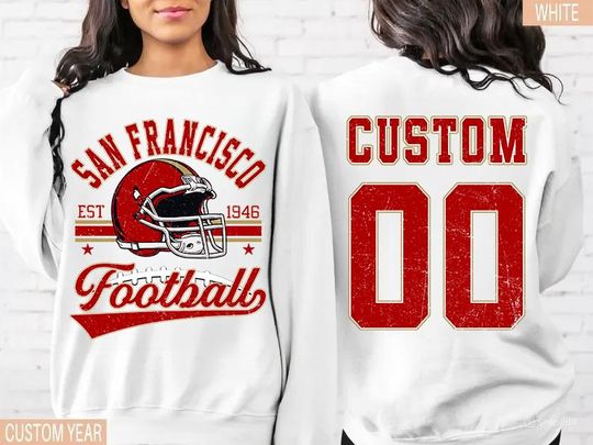 Discover San Francisco Football Sweatshirt, Custom Football Player Crewneck, Athletic San Francisco T-Shirt