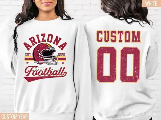 Discover Personalized Arizonna Football Sweatshirt, Arizonna Football Crewneck, Custom Football Player Tee