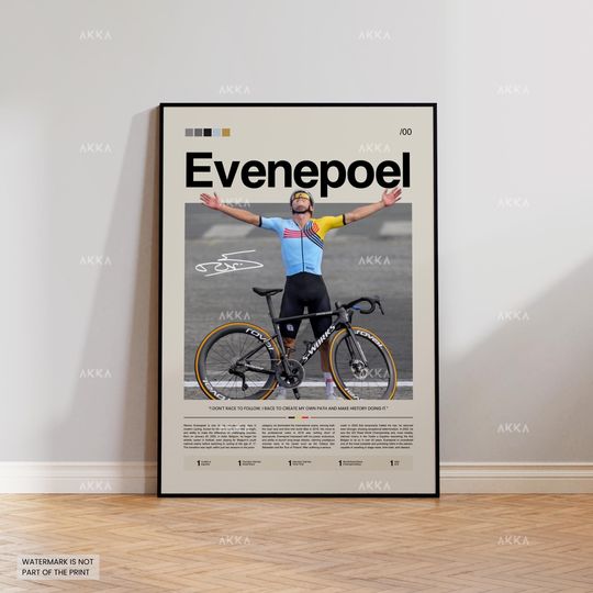 Discover Remco Evenepoel Cyclist Poster, Framed Olympic Gold Cycling Wall Art, Premium Matte Vertical Poster