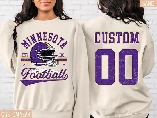Personalized Minnesota Football Sweatshirt,Minnesota football crewneck, Minnesota football shirt, Custom Football Player, football Tee