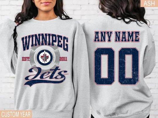 Discover Personalized name and number Winnipeg Jets Sweatshirt, Winnipeg Jets crewneck, Winnipeg Hockey shirt, Hockey Tee, Hockey Number