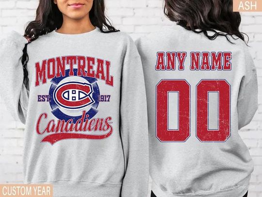 Discover Montreal Canadiens Personalized Name and Number Sweatshirt, Crewneck, Hockey Tee