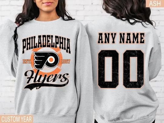 Discover Philadelphia Flyers Personalized Name and Number Sweatshirt, Crewneck, Hockey Tee