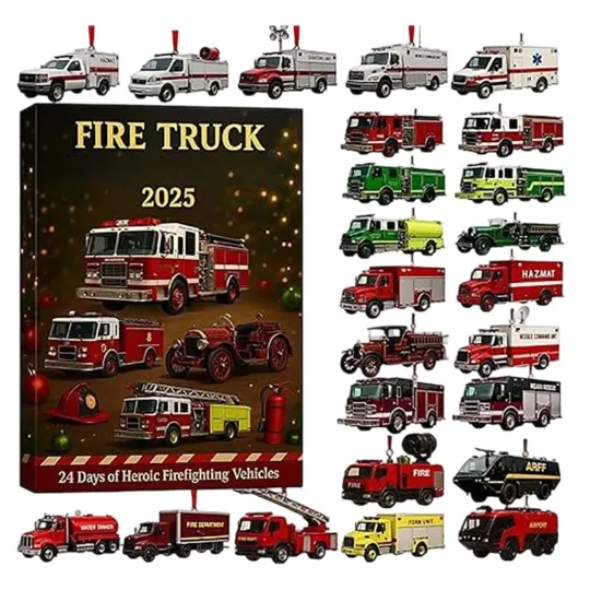 Discover Fire Truck Advent Calendar 2025 24-day Christmas Countdown Cool Calendar Gift