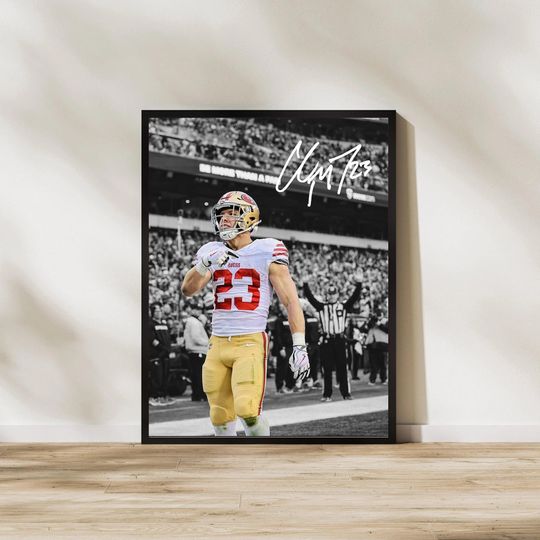 Christian McCaffrey San Francisco 49ers Football Poster Vertical Wall Art