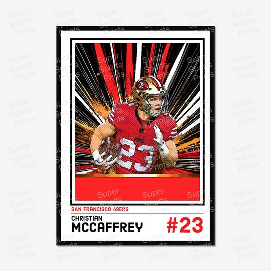 Christian McCaffrey #23 Poster San Francisco 49ers Football Wall Art Print