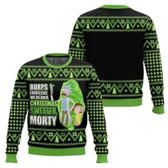 Were In a Xmas Sweater Rick And Rickandmorty Ugly Christmas Sweater All Sizes