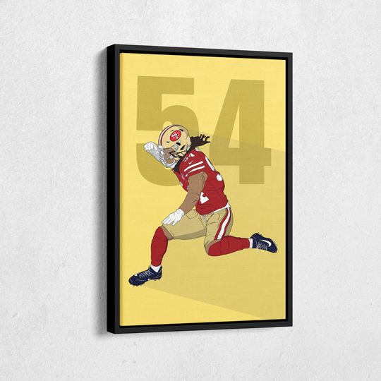 Discover Fred Warner San Francisco 49ers Canvas Wall Art - Vertical Poster for Kids Room and Home Decor
