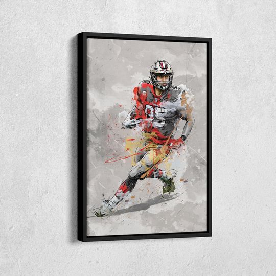 George Kittle San Francisco 49ers Football Poster Wall Art Home Decor Vertical Canvas Print