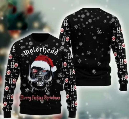 Motorhead Merry Fcking Christmas Snaggletooth Ugly Christmas Sweater