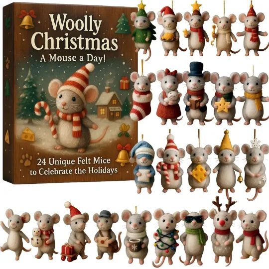 Discover Christmas Countdown Woolly Mouse Advent Calendar 24 Days of Festive 2D Blind Box