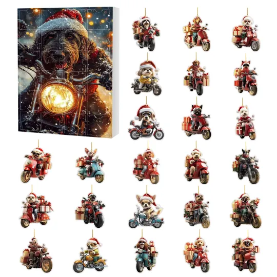 Discover Countdown Motorcycle Dog Advent Calendar 2025 – 24 Days of Festive 2D Blind Box