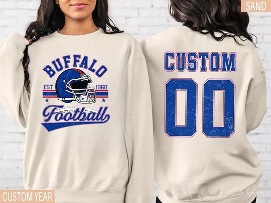 Discover Personalized Buffalo Football Sweatshirt, Buffalo football crewneck, Buffalo football shirt, Custom Football Player, football Tee