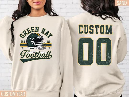 Discover Personalized Green Bay Football Sweatshirt, Green Bay football crewneck, Green Bay football shirt, Custom Football Player, football Tee
