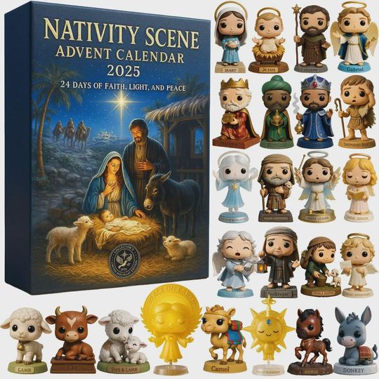 Discover Nativity Scene Advent Calendar 2025, Bible Verse Christmas Ornament, Unique and Festive Catholic Gift