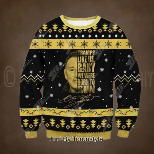 Bruce Springsteen Tramps Like Us Baby Ugly Christmas Sweater Full Sizes