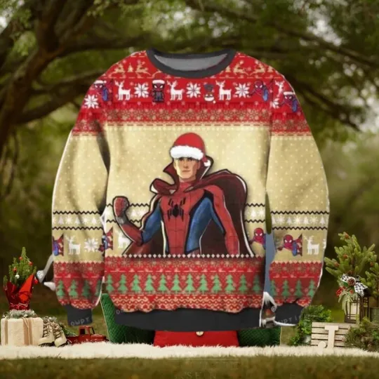 Spider Man Santa Funny Ugly Christmas Sweater Full Sizes