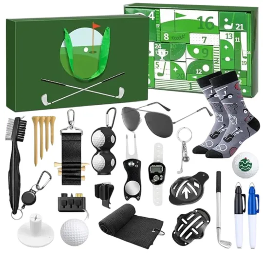 Christmas Countdown Golf Set Advent Calendar – 24 Days of Festive 3D Blind Boxes
