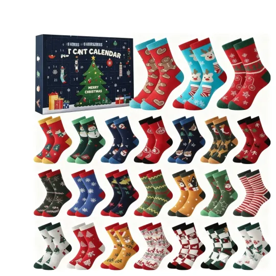Discover Countdown Christmas Socks Advent Calendar – 24 Days of Festive 3D Blind Boxes