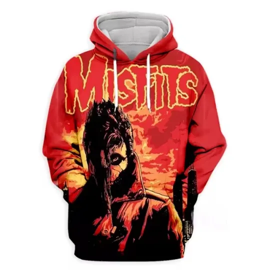 Misfits Red Sky Graphic Vintage Punk Rock Band All Over Print Hoodie 3D
