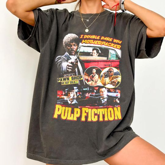 Discover Comfort Colors Pulp Fiction T Shirt, Uma Thurman Shirt, Action Movie Merch Shirt, 90s Retro Casual Unisex T-Shirt