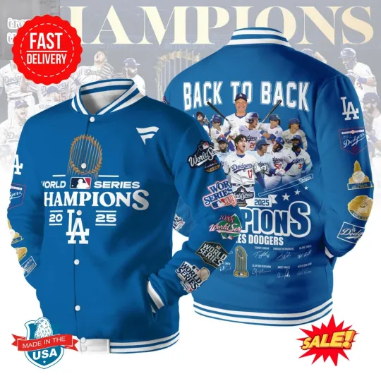 Discover Los Angeles Dodger Back To Back World Series Champions Baseball Jacket