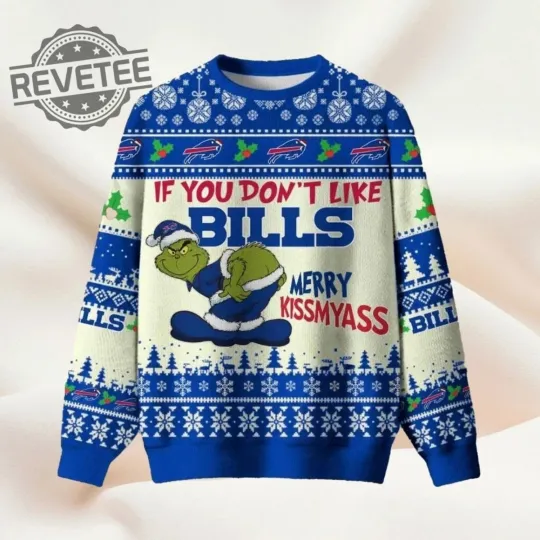 Discover Buffalo funny character If You Dont Like Bills Merry Kissmyass Ugly Christmas Sweater