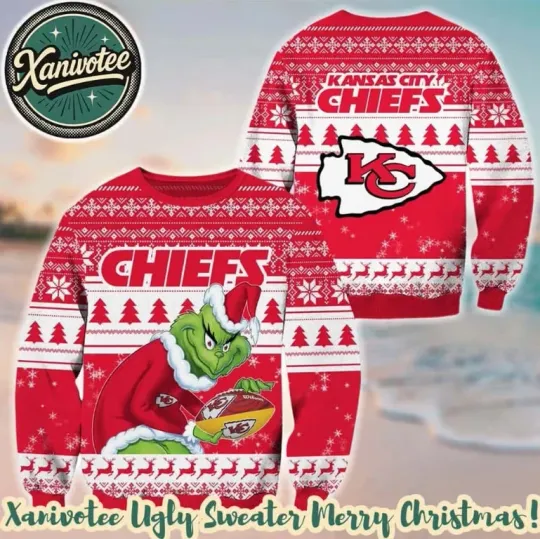 Discover football XMAS K.C Chief Football X funny character Ugly Christmas Sweater 2025