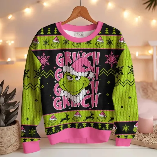 Discover funny character Pink The funny character Ugly Christmas 2025 Sweater
