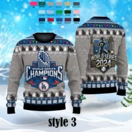 Discover Dodger 2025 LA Champion Baseball Xmas Ugly Sweater Shirt