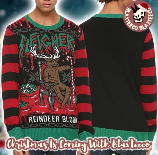 Discover Slayer Sleigher Reindeer Blood Christmas Throne Bloody Ugly Sweater