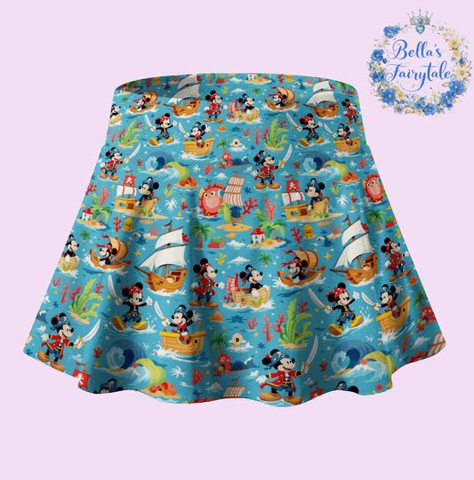 Discover Mickey Pirate of The Caribbean Blue, Personalized Skirt, Disney Skirt with Shorts, Pickleball Skirt, Tennis Skirt, Skort,  Disney Outfit