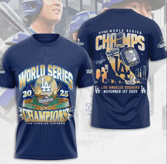 Discover Los Angeles Dodger 2025 World Series 3D T-Shirt