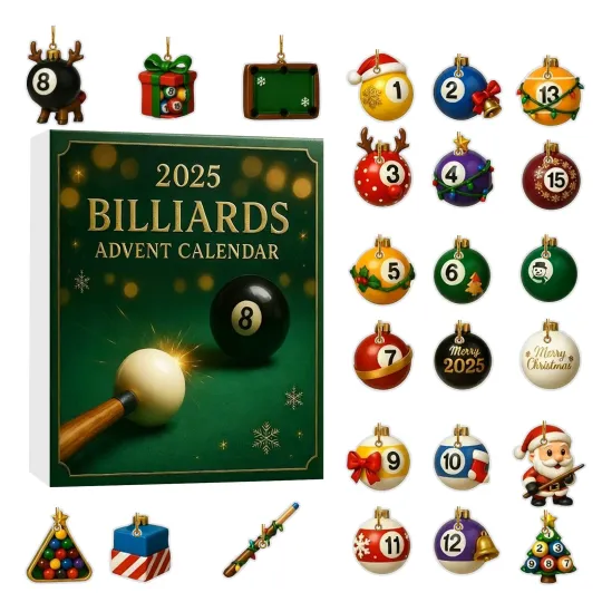 Discover Christmas Countdown Billiards Advent Calendar 24 Days of Festive 2D Blind Boxes