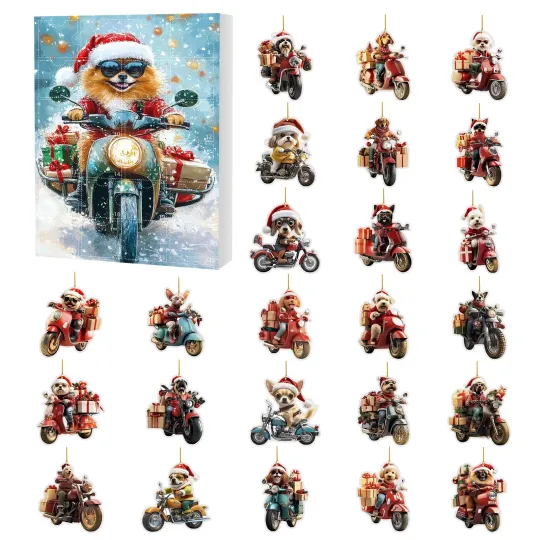 Discover Countdown Motorcycle Dog Advent Calendar 2025 – 24 Days of Festive 2D Blind Box