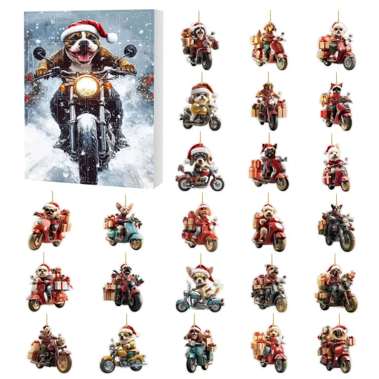 Discover Countdown Motorcycle Dog Advent Calendar 2025 – 24 Days of Festive 2D Blind Box