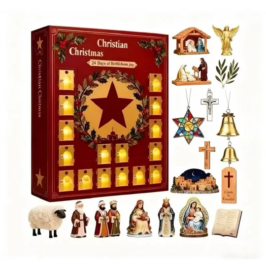 Discover Christmas Countdown Christian Advent Calendar 24 Days of Festive 2D Blind Boxes