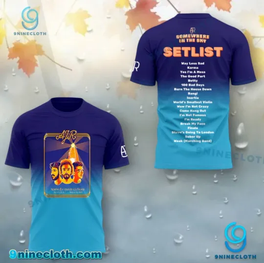 Discover Ajr Somewhere In The Sky Tour 2025 In Wantagh Ny Setlist 3D T-Shirt