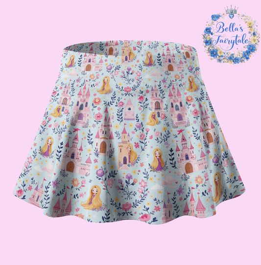 Discover Rapunzel and Castles, Disney Skirt with Shorts, Pickleball Skirt, Tennis Skirt