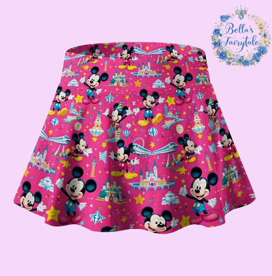 Discover Mickey In Epcot Skort Hot Pink, Disney Skirt with Shorts, Pickleball Skirt, Tennis Skirt
