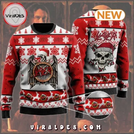 Slayer Band Eagle Logo Ugly Christmas Sweater Merry Christmas Ugly Sweater