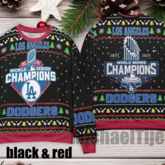 Discover World Series Champion Dodger 2025 LA Baseball Xmas Ugly Sweater