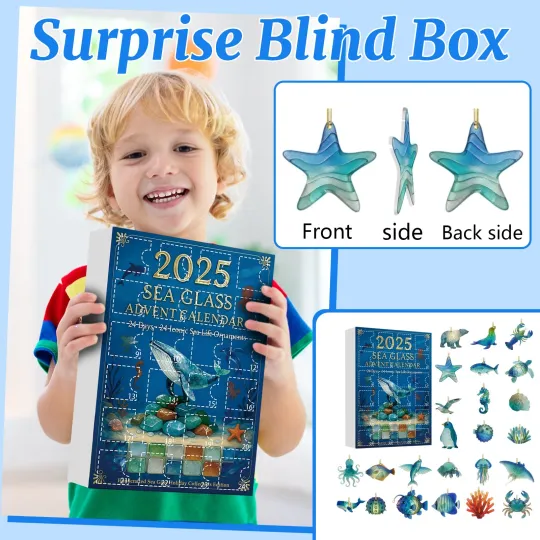 Discover Christmas Countdown Sea Glass Advent Calendar 24 Days of Festive 2D Blind Boxes