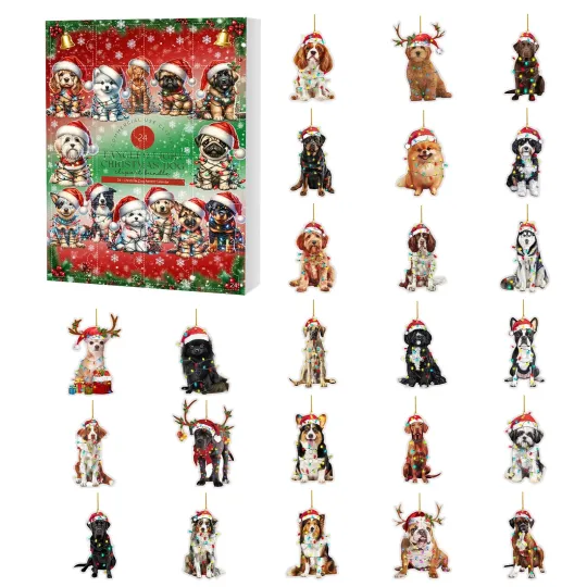Discover Countdown Christmas Hat Dog Advent Calendar – 24 Days of Festive 2D Blind Boxes