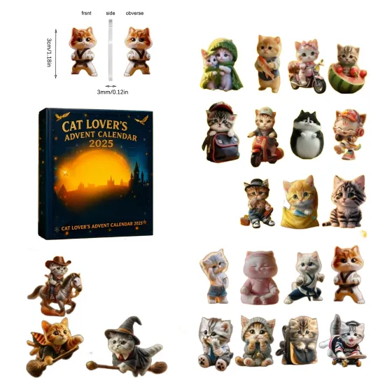Discover Christmas Countdown Cat Lovers Advent Calendar 24 Days of Festive 2D Blind Boxes