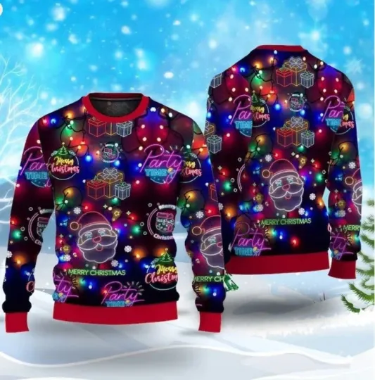 Discover Christmas Bright Neon Lighting Ugly Christmas Sweater For Men, Christmas Gifts