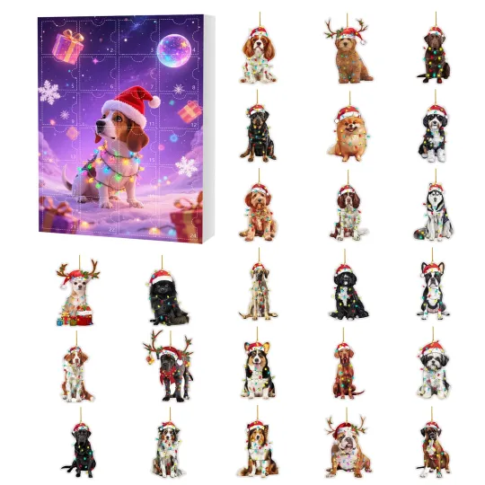 Discover Countdown Christmas Hat Dog Advent Calendar – 24 Days of Festive 2D Blind Boxes