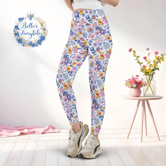 Discover Cheerful Winnie the Pooh, Disney Women Legging, Active Wear Yoga Pants, Disney Gift, Cruise Outfit, Plus Size Women Legging, Disney Outfit